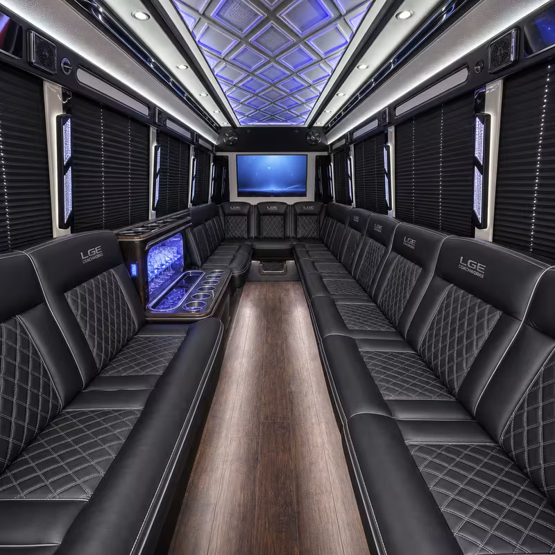 15 Passenger Party Bus Inside