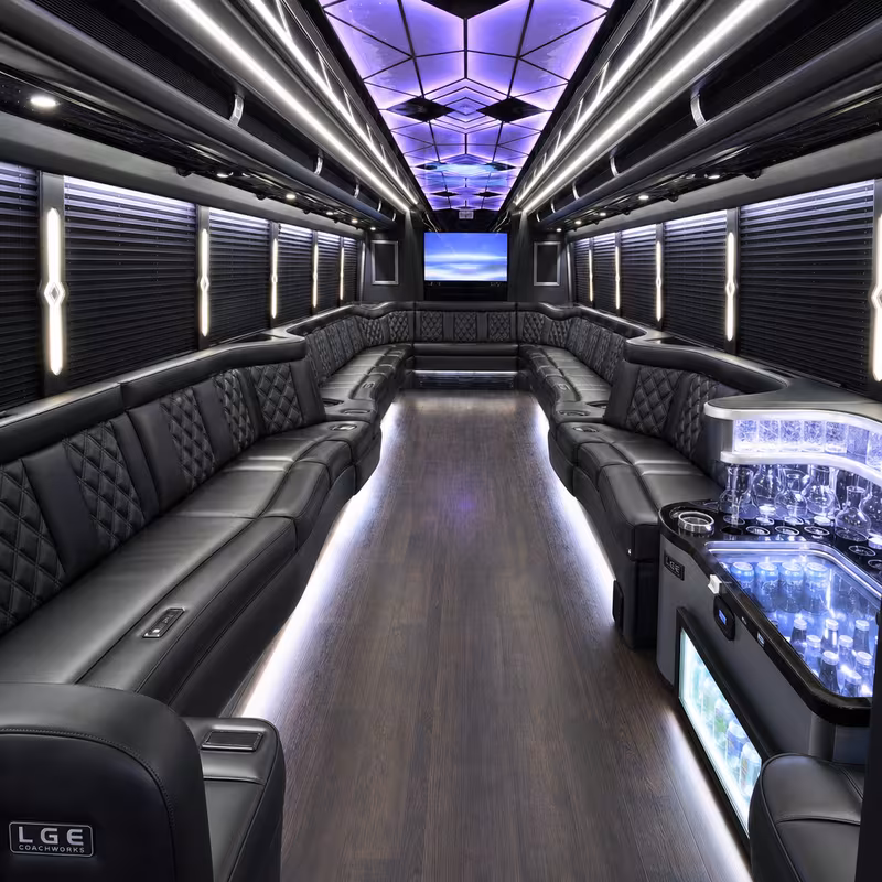30 Passenger Party Bus Interior