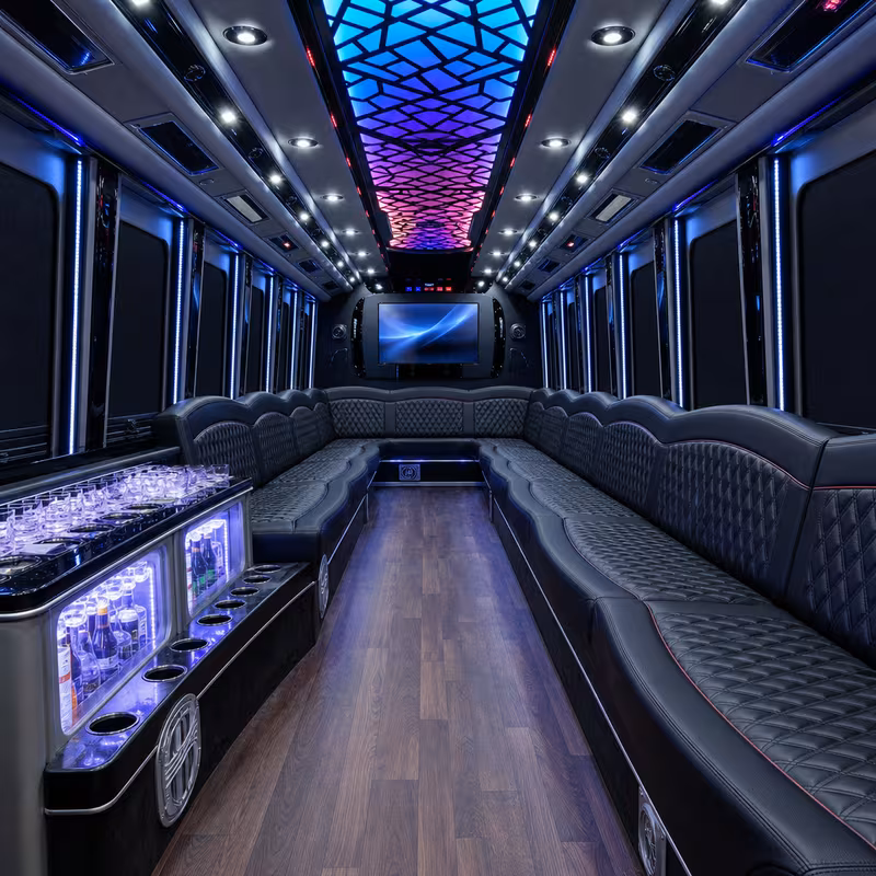 40 Passenger Party Bus Inside