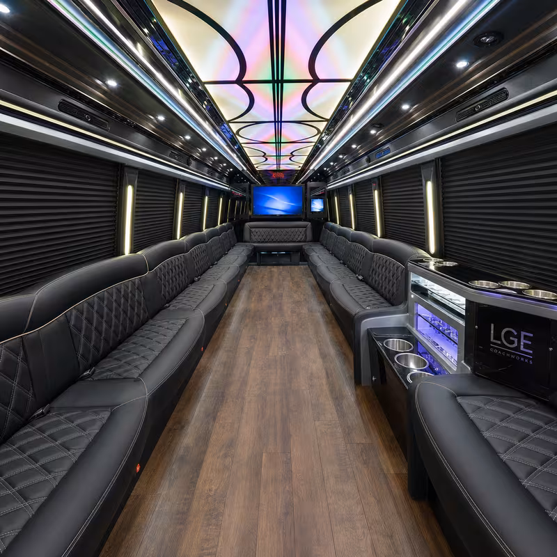 40 Passenger Party Bus Interior