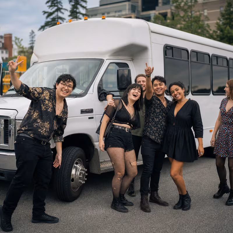 Black Mercedes Sprinter van staged for an St Louis Concert Transportation group