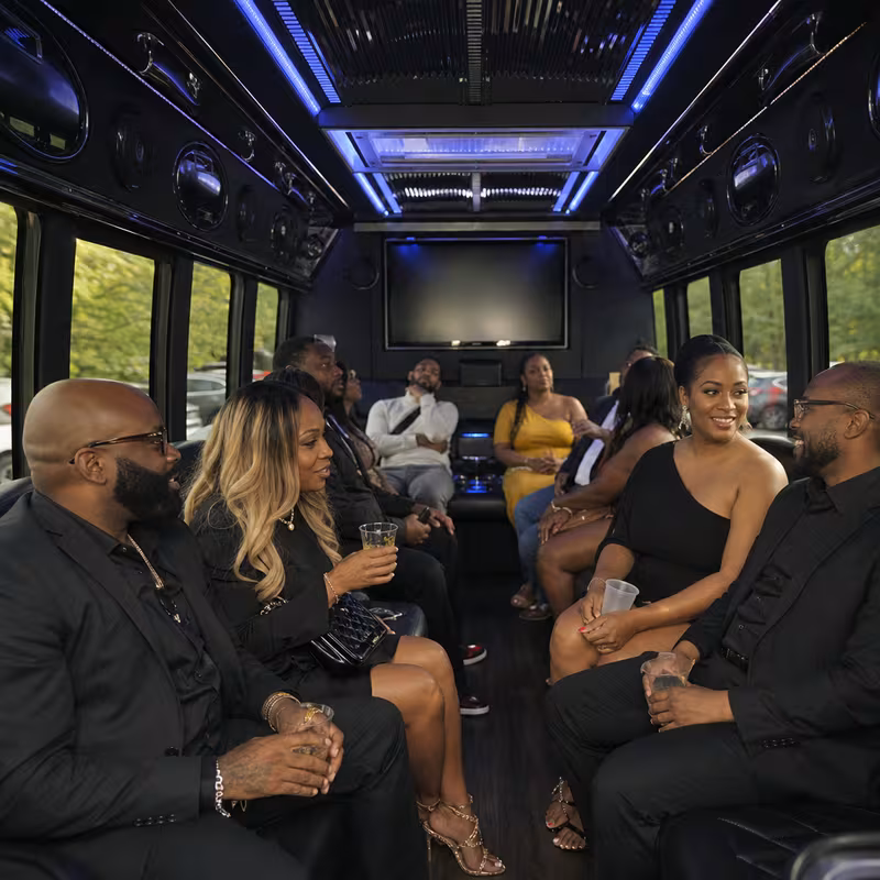 Black Mercedes Sprinter van staged for an St Louis Private Event Transportation group