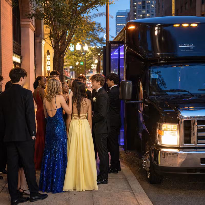 Passengers loading luggage while boarding an St Louis group shuttle
