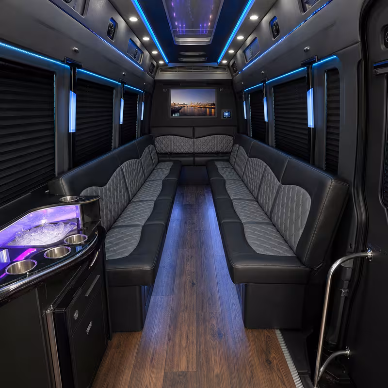 14 Passenger Sprinter Limo Interior