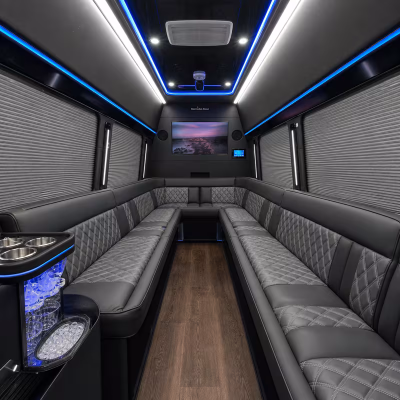 14 Passenger Sprinter Limo Inside
