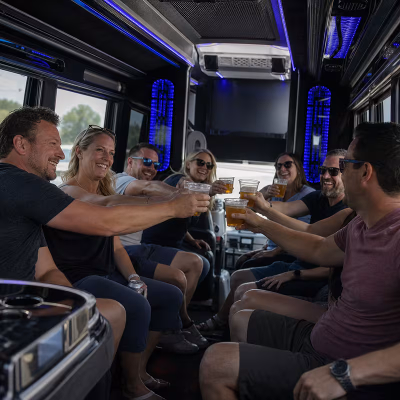Black Mercedes Sprinter van staged for an St Louis Winery & Brewery Tour Transportation group